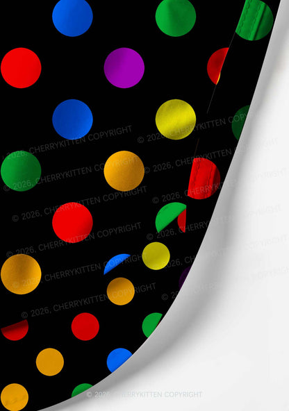 Rainbow Dots On Black Pride Y2K Print Men Beach Shorts Cherrykitten