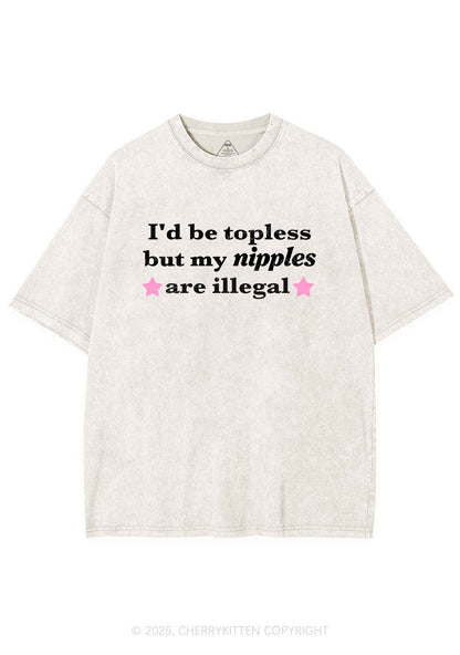 Nixxles Are Illegal Y2K Shirts Washed Tee Cherrykitten