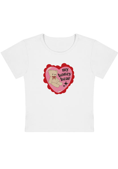 Curvy My Honey Bear Red Heart Baby Tee