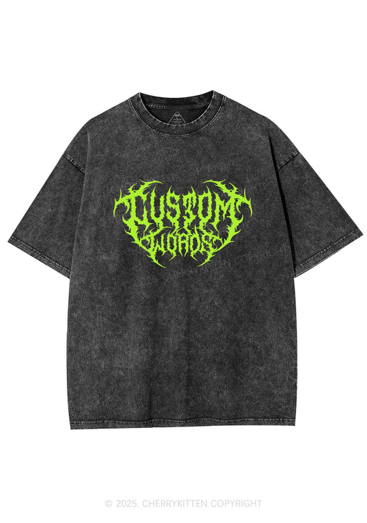 Custom Punk Words Y2K Shirts Washed Tee Cherrykitten