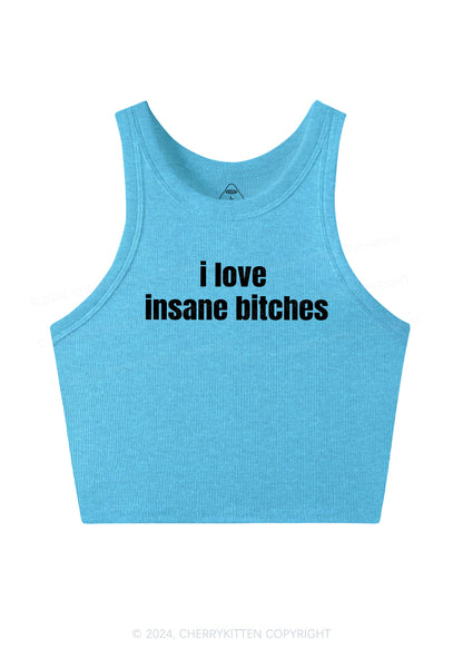 I Love Insane Bxxches Y2K Valentine's Day Crop Tank Top Cherrykitten