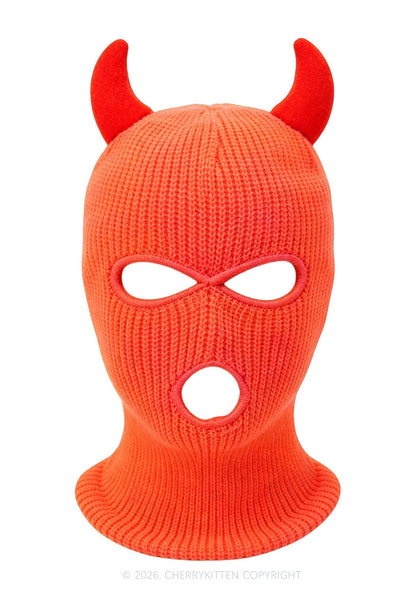 Halloween Devil Horn Y2K Knitted Balaclava Cherrykitten