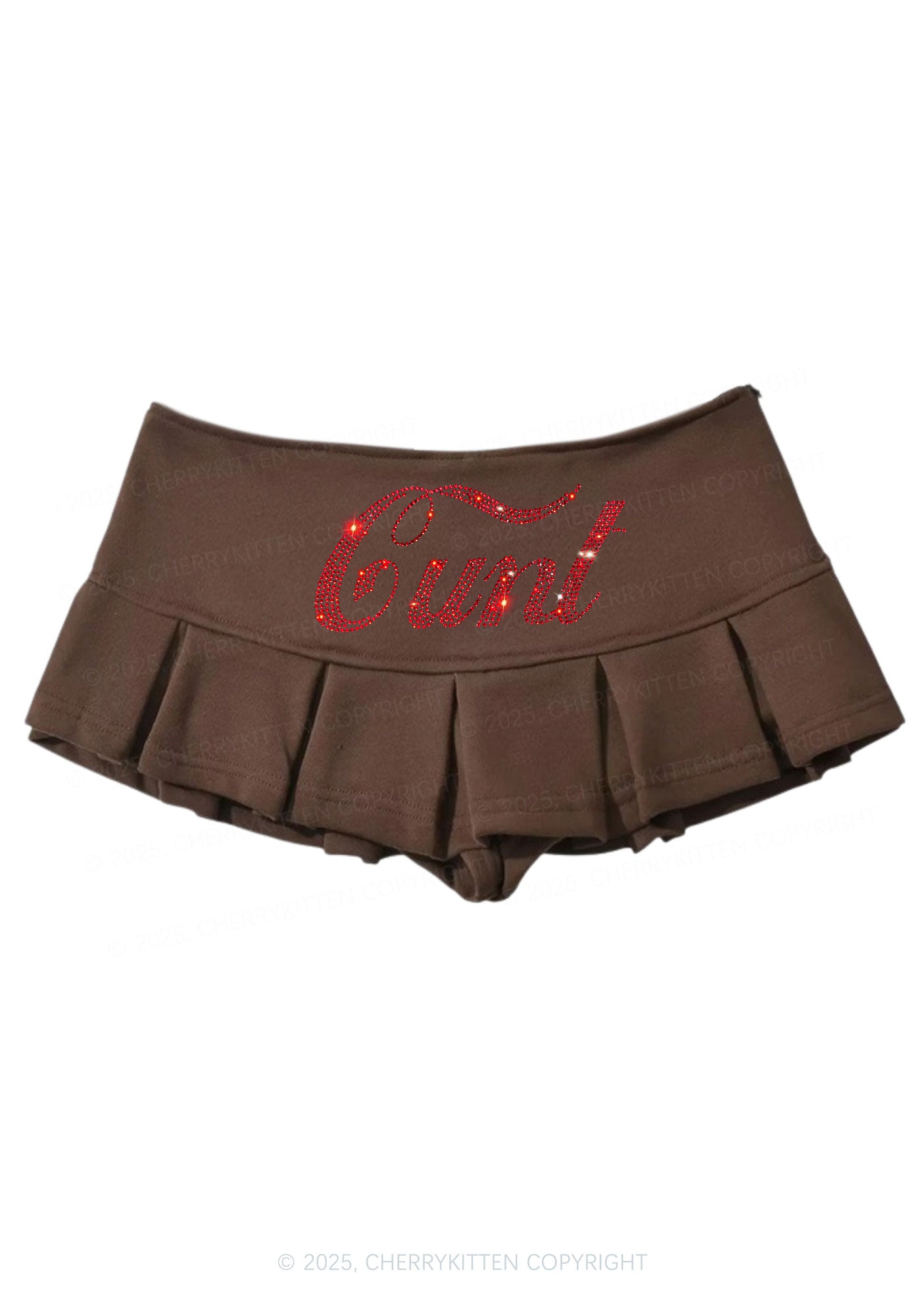Rhinestone Special Cxxt Y2K Mini Pleated Skirts Cherrykitten
