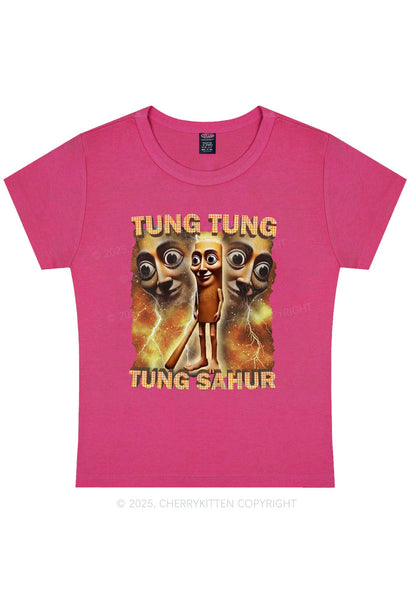 Tung Sahur Italian Brainrot Shirt Y2K Baby Tee Cherrykitten