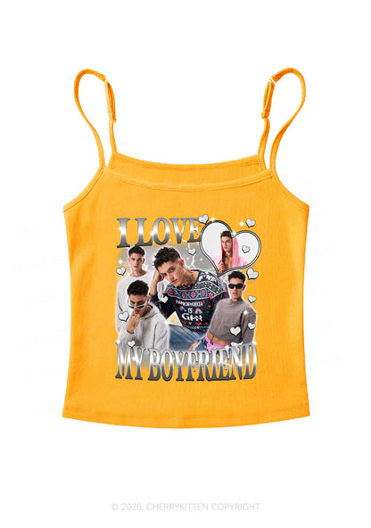 Custom Sparkly Heart I Love BF GF Y2K Spaghetti Strap Cami Cherrykitten