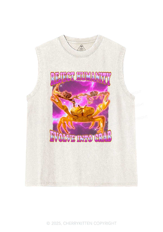Reject Humanity Crab Y2K Washed Muscle Tank Cherrykitten