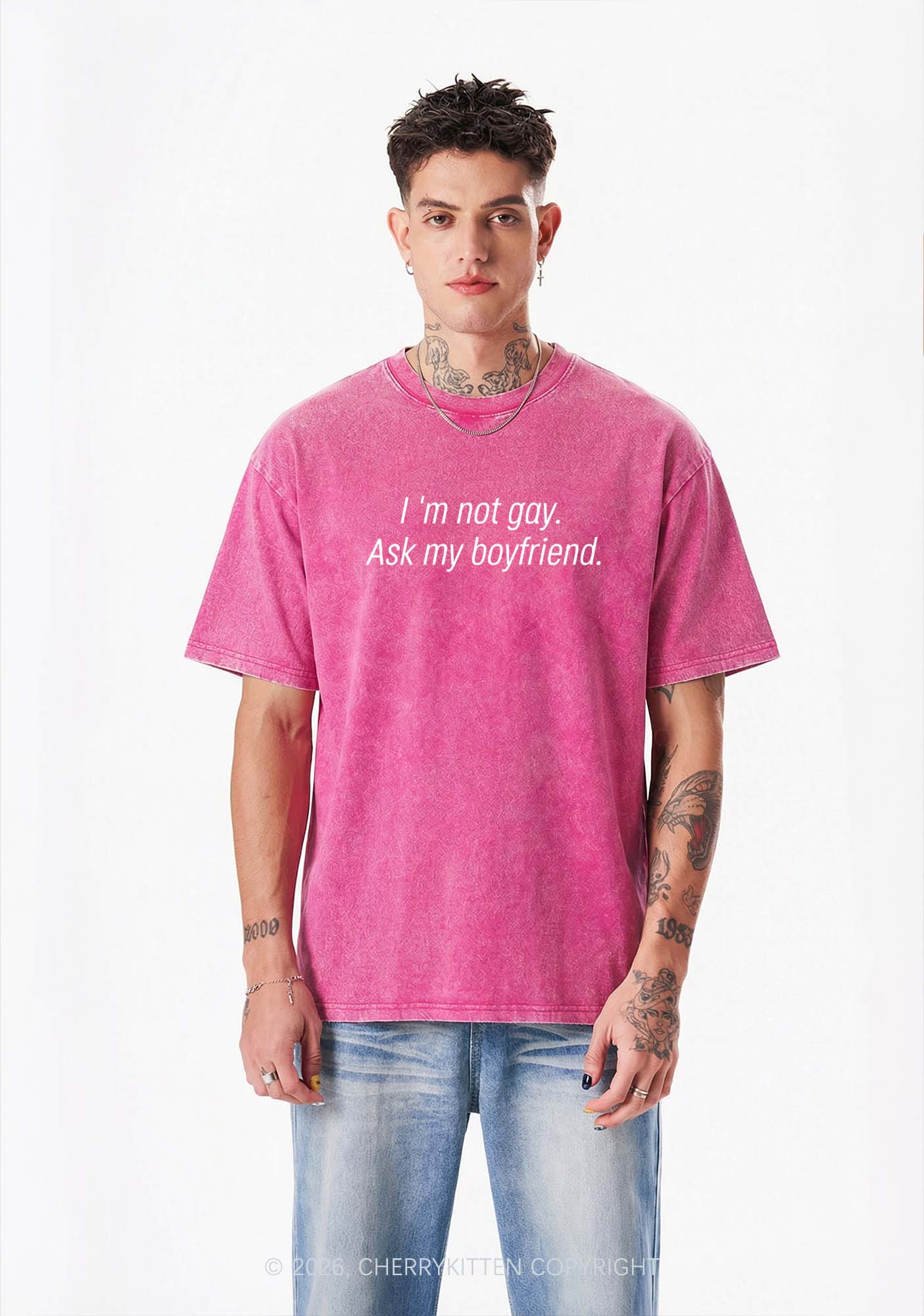 Im Not Gay Pride Y2K Shirts Washed Tee Cherrykitten