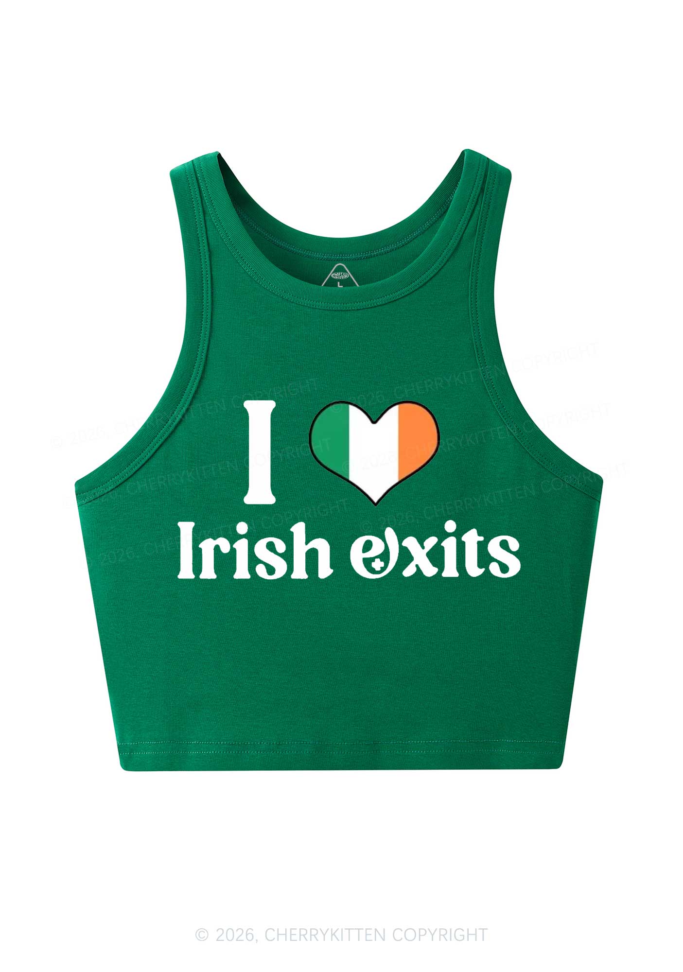 I Love Irish Exits St Patricks Y2K Crop Tank Top Cherrykitten