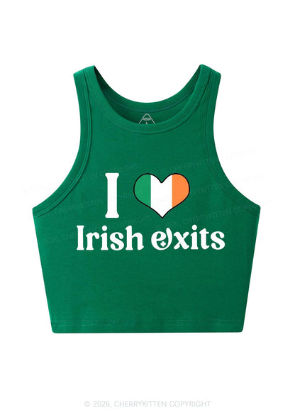 I Love Irish Exits St Patricks Y2K Crop Tank Top Cherrykitten