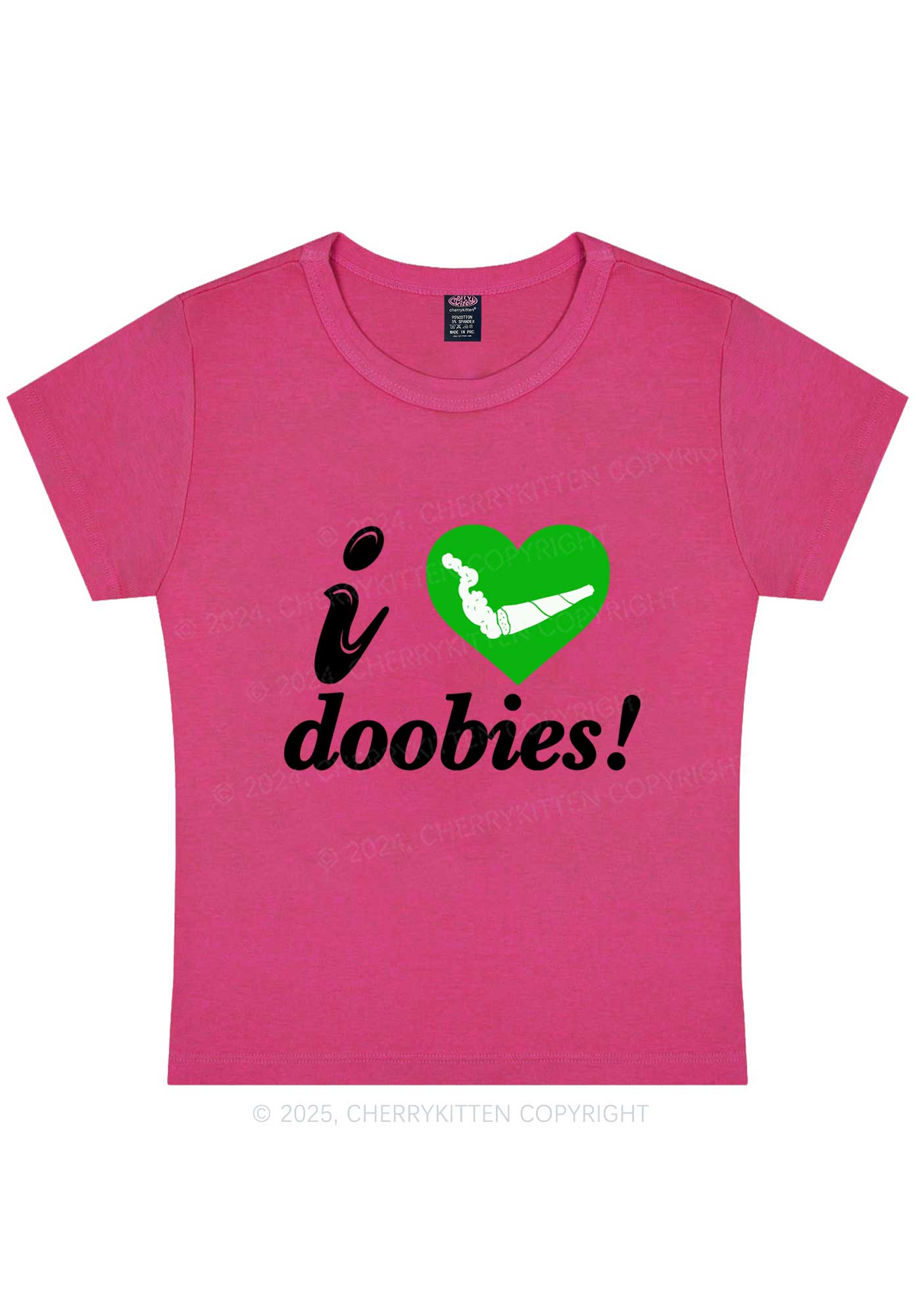 I Love Doobies Y2K Baby Tee Cherrykitten