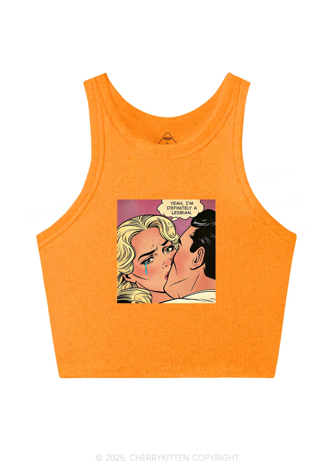 Im Definitely A Lesbian Pride Y2K Crop Tank Top Cherrykitten