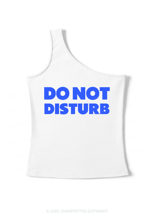 Do Not Disturb Y2K One Shoulder Tank Top Cherrykitten