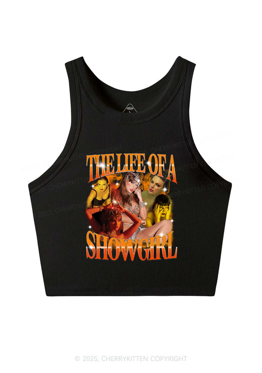 Orange Shiny Show TS Y2K Crop Tank Top Cherrykitten