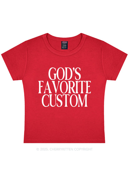 Gods Favorite Custom Y2K Baby Tee Cherrykitten