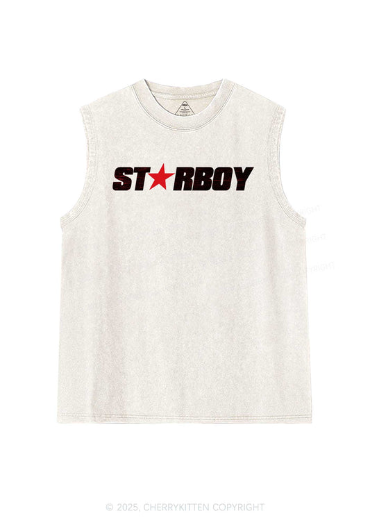 Red Starboy Y2K Washed Muscle Tank Cherrykitten