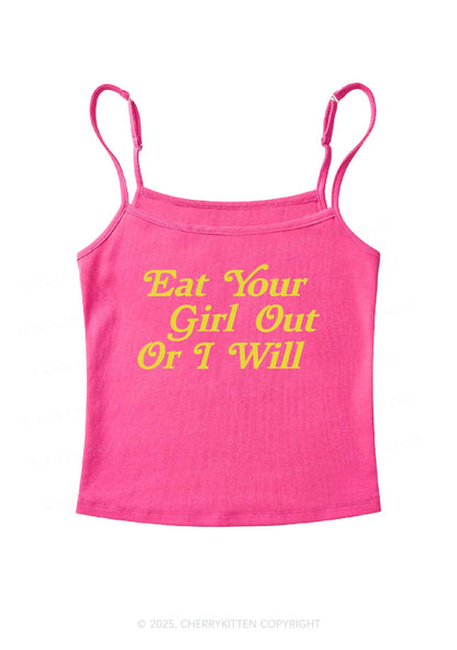 Eat Your Girl Out  Y2K Spaghetti Strap Cami Cherrykitten