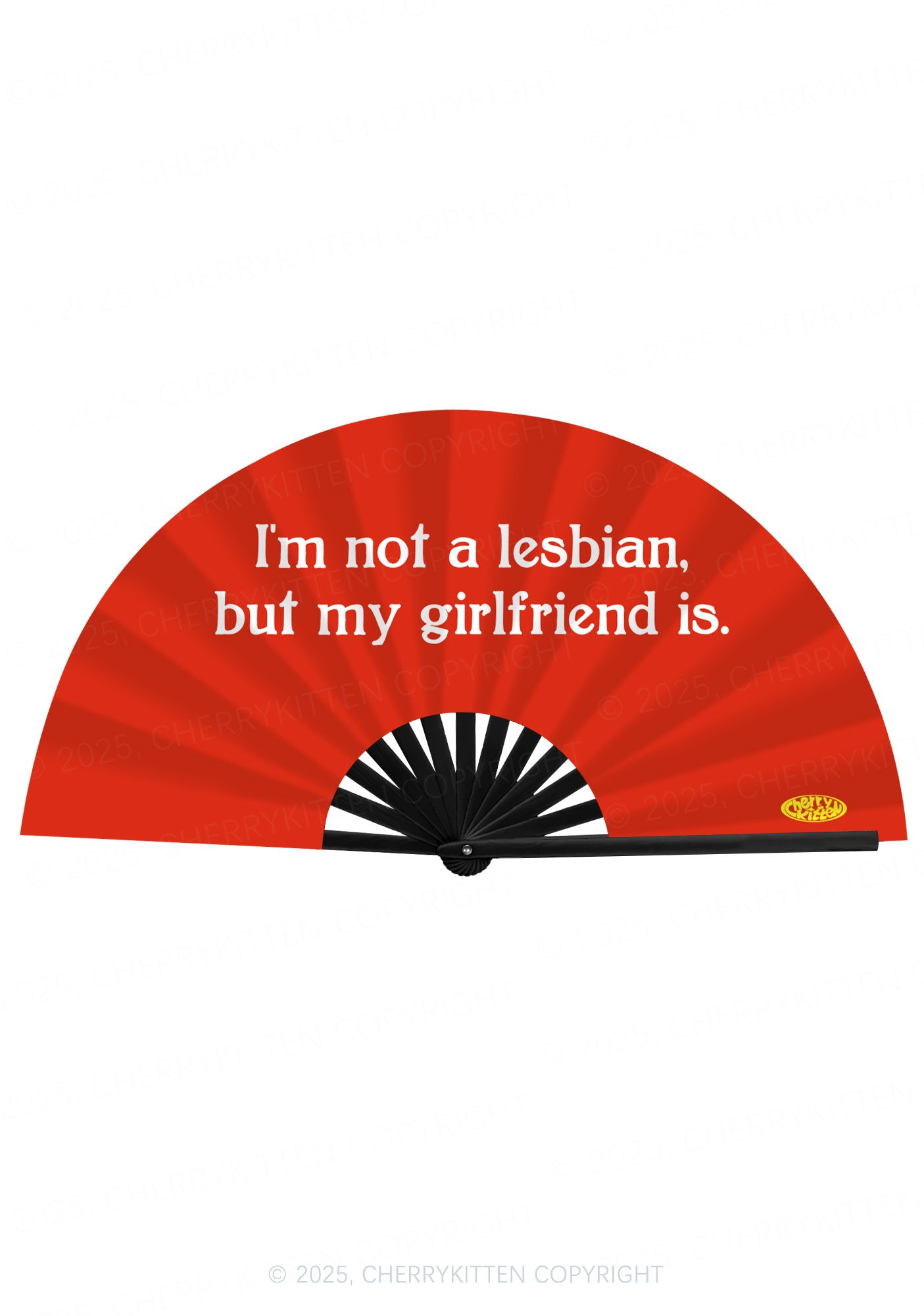 My Girlfriend Is Lesbian Pride Y2K Rave Hand Fan Cherrykitten