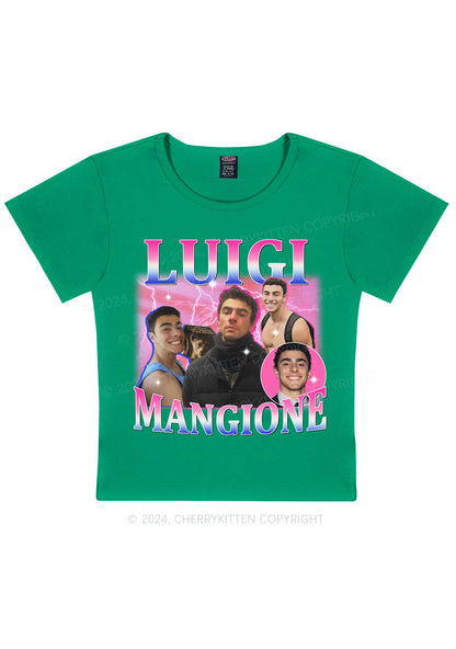 Bluepink Luigi Portrait Y2K Baby Tee Cherrykitten