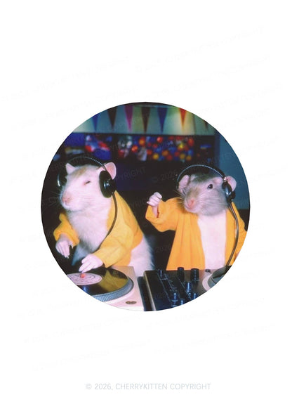 DJ Rats Y2K Soft Magnetic Refrigerator Magnet Cherrykitten