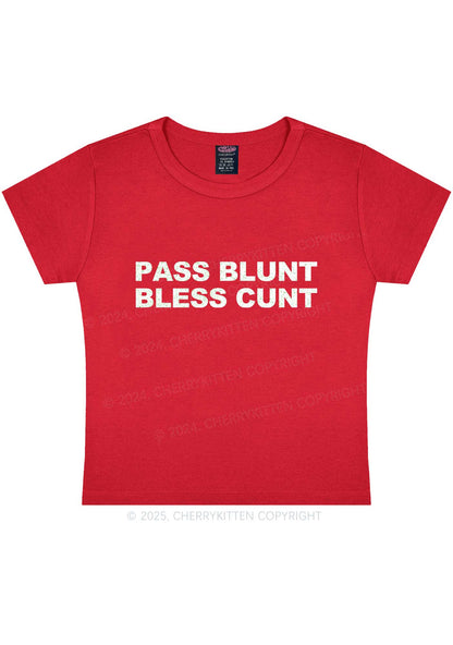 Pass Blunt Bless Cxxt Y2K Baby Tee Cherrykitten