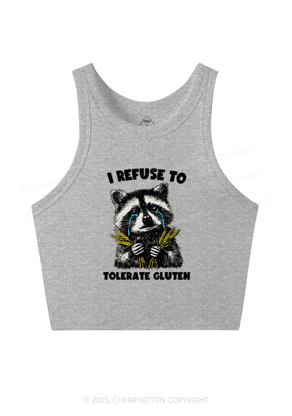 Refuse To Tolerate Gluten Y2K Crop Tank Top Cherrykitten