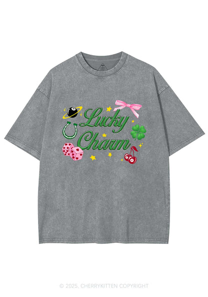 Lucky Charm St Patricks Y2K Washed Tee Cherrykitten