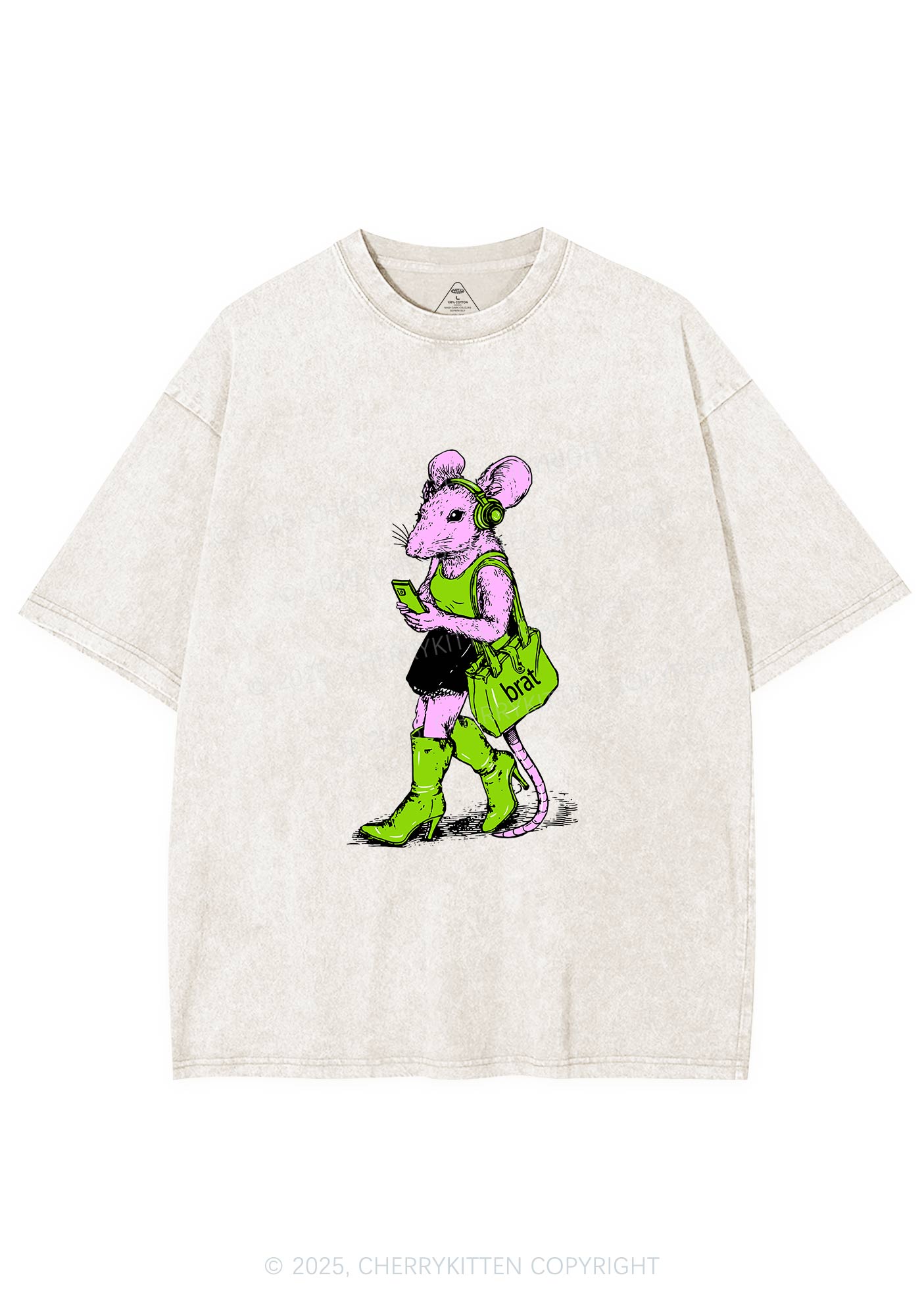 Brat Girl Y2K Shirts Washed Tee Cherrykitten