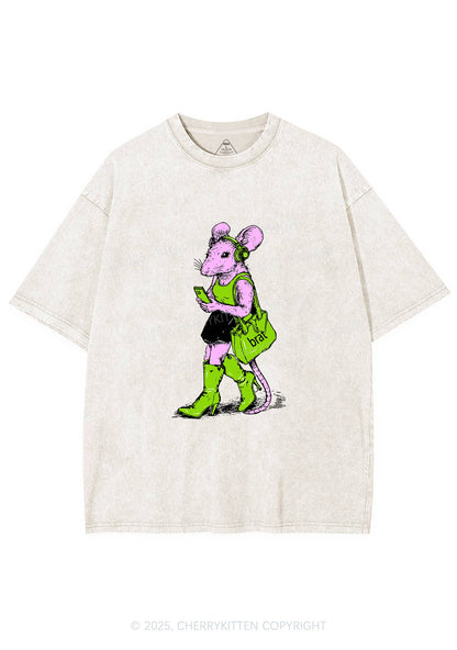 Brat Girl Y2K Shirts Washed Tee Cherrykitten