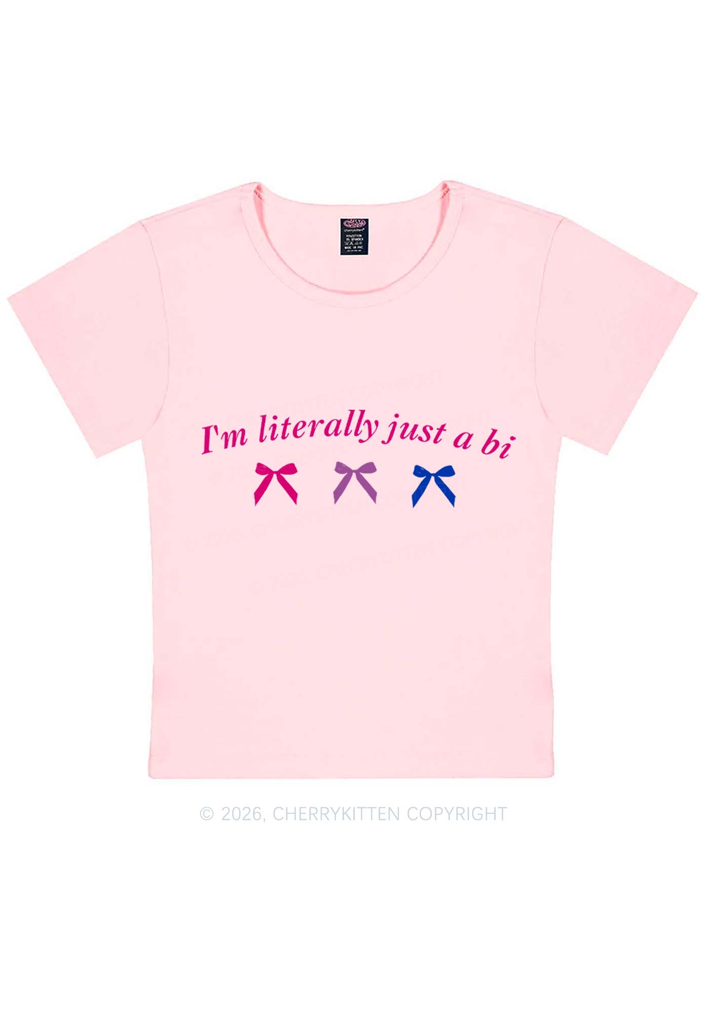 Im Literally Just A Bi Pride Y2K Baby Tee Cherrykitten