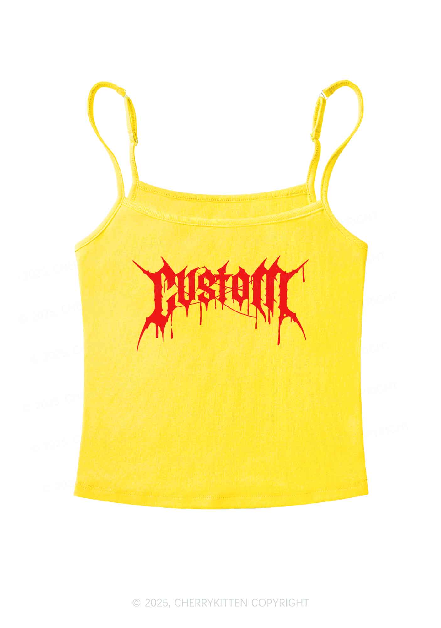 Custom Font Art Y2K Spaghetti Strap Cami Cherrykitten