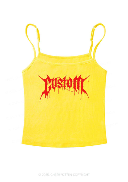 Custom Font Art Y2K Spaghetti Strap Cami Cherrykitten