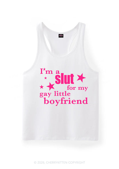 Slxt For My Gay Little BF Pride Y2K Men Racerback Tank Top Cherrykitten