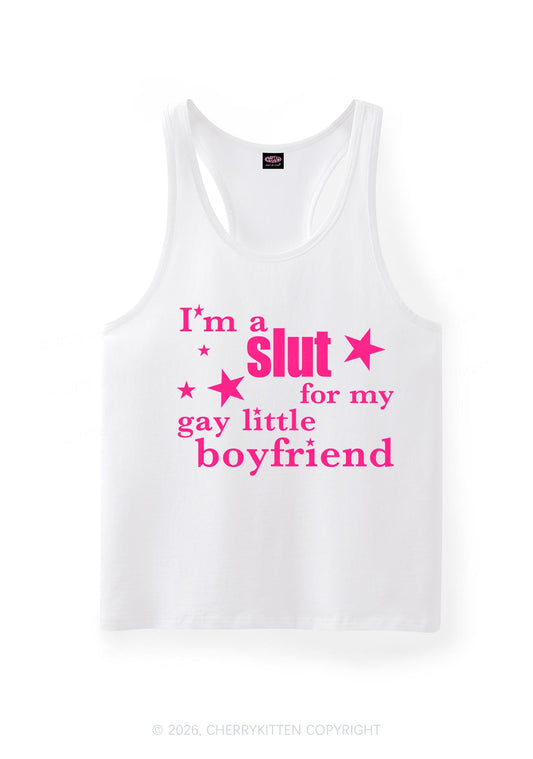 Slxt For My Gay Little BF Pride Y2K Men Racerback Tank Top Cherrykitten