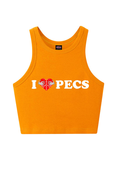 I Love Pecs Y2K Crop Tank Top Cherrykitten