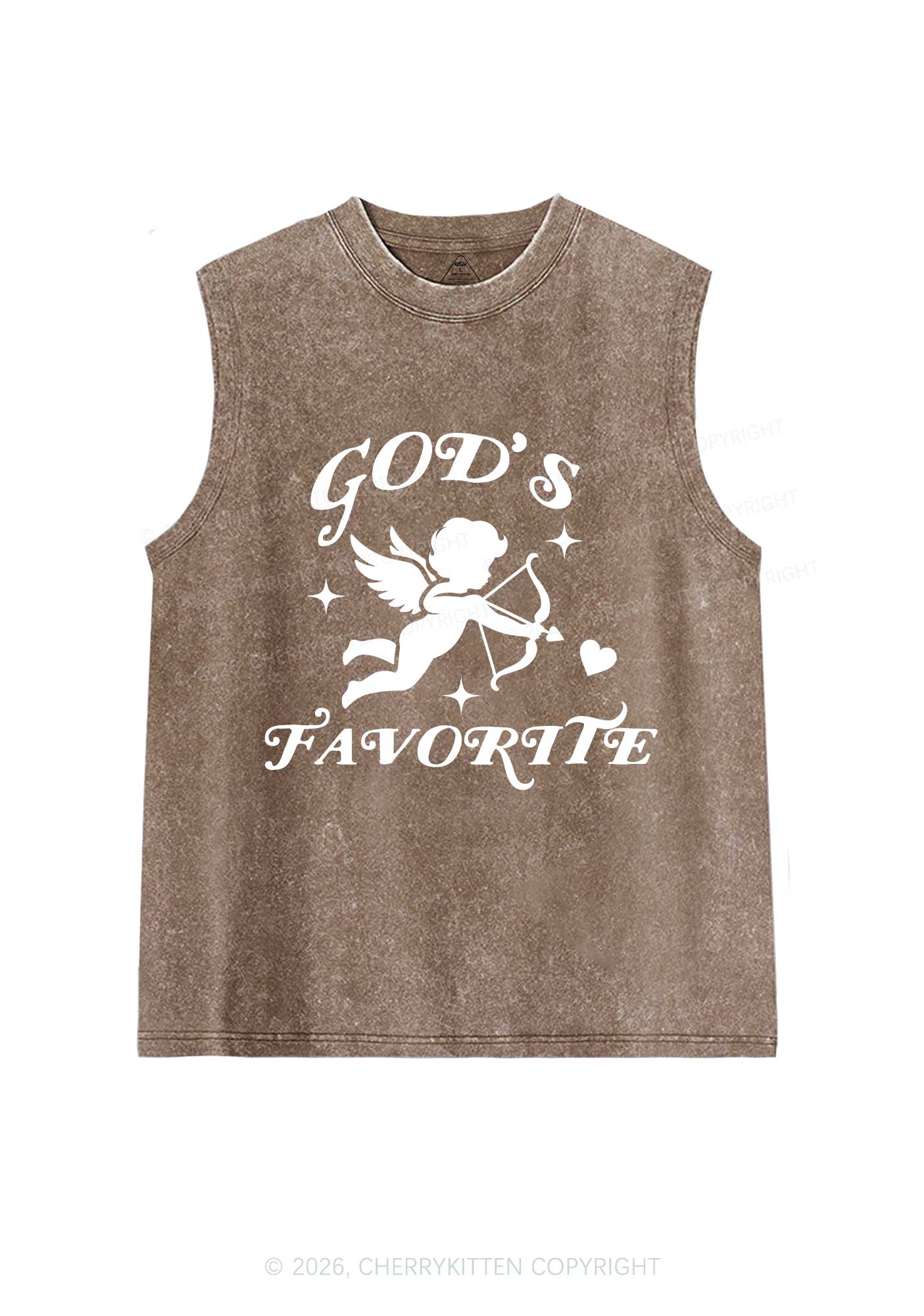 Gods Favorite Cupid Valentine's Day Y2K Washed Muscle Tank Cherrykitten