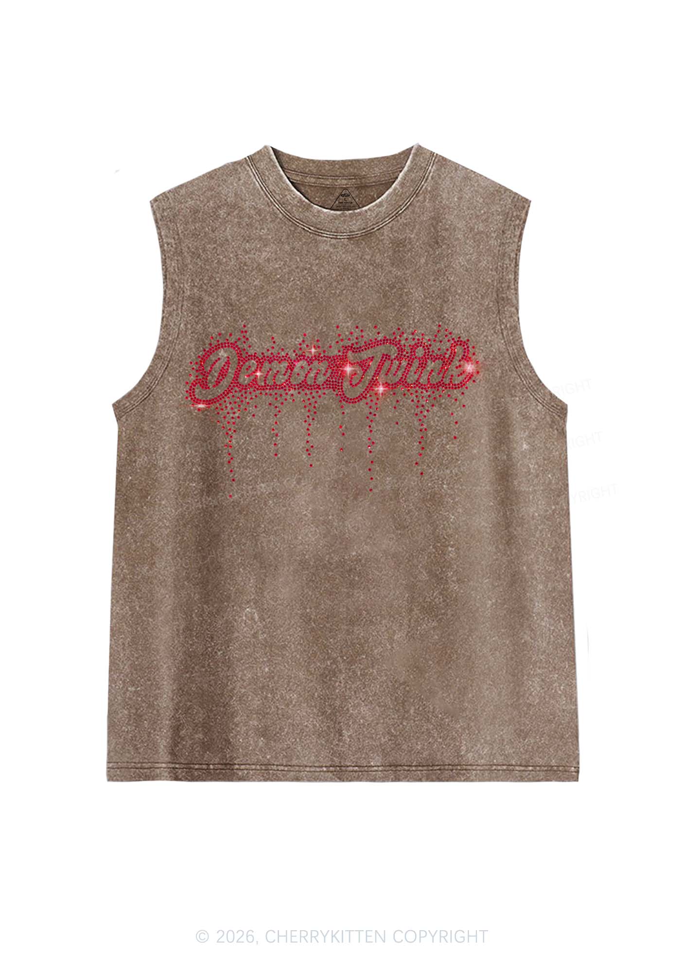 Rhinestone Demon Twink Pride Y2K Washed Muscle Tank Cherrykitten