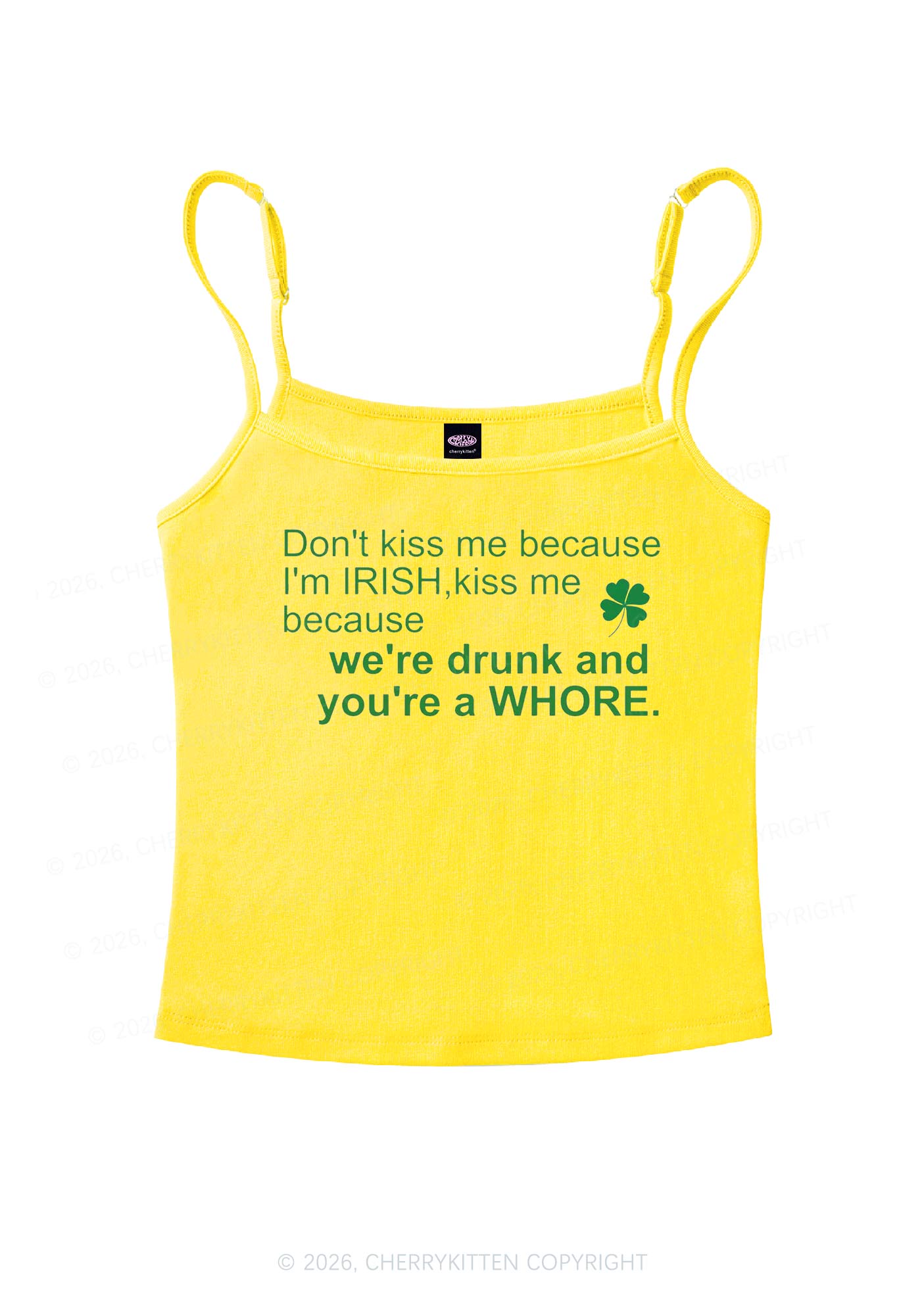 Drunk And Hore St Patricks Y2K Spaghetti Strap Cami Cherrykitten