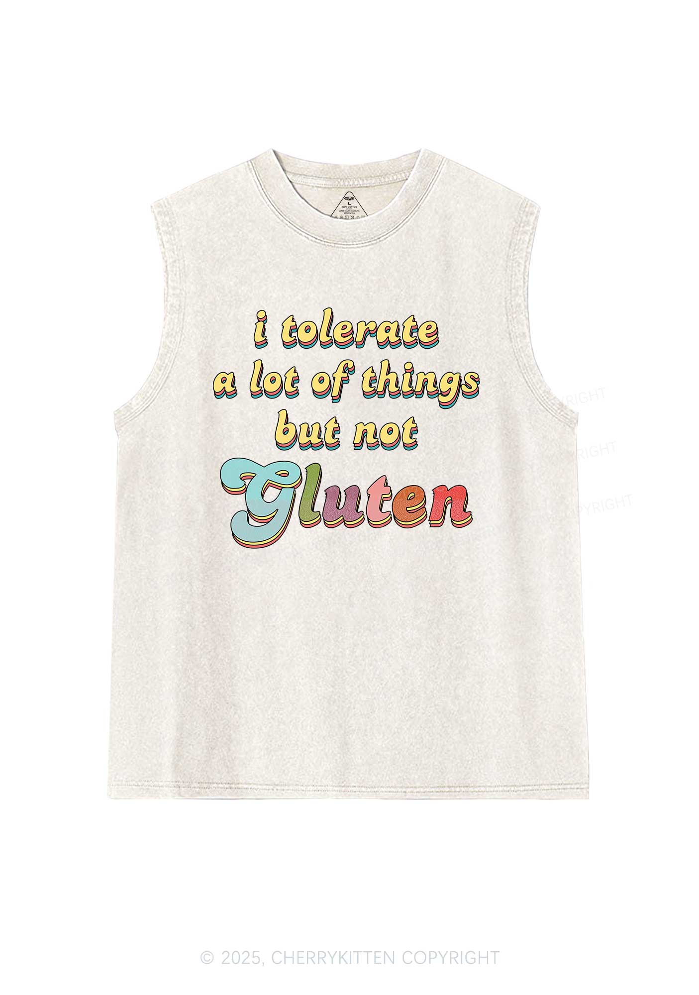 Tolerate Gluten Y2K Washed Muscle Tank Cherrykitten