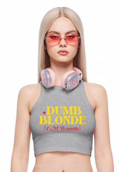 Dumb Blonde Brunette Y2K Crop Tank Top Cherrykitten