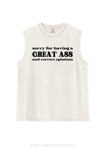 Sorry For Having Great Axx Y2K Washed Muscle Tank Cherrykitten