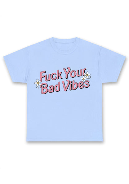 Fxxk Your Bad Vibes Flowers Stars Chunky Shirt