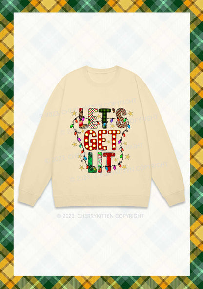 Let's Get Lit Christmas Y2K Sweatshirt Cherrykitten