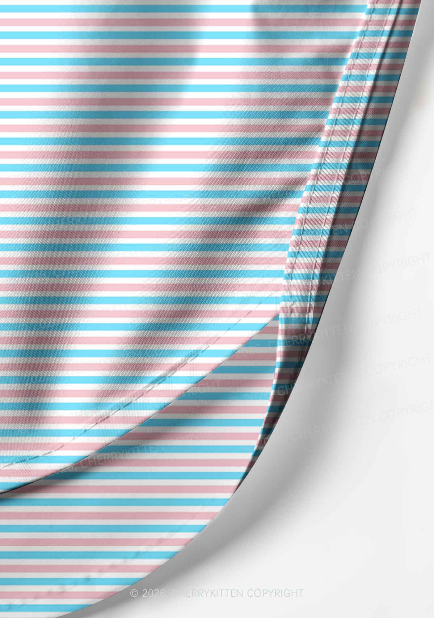 Trans Stripes Pride Y2K Print Men Beach Shorts Cherrykitten