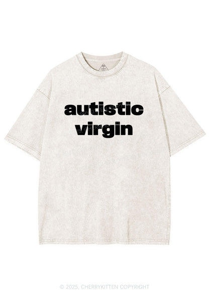 Autistic Virgin Y2K Shirts Washed Tee Cherrykitten