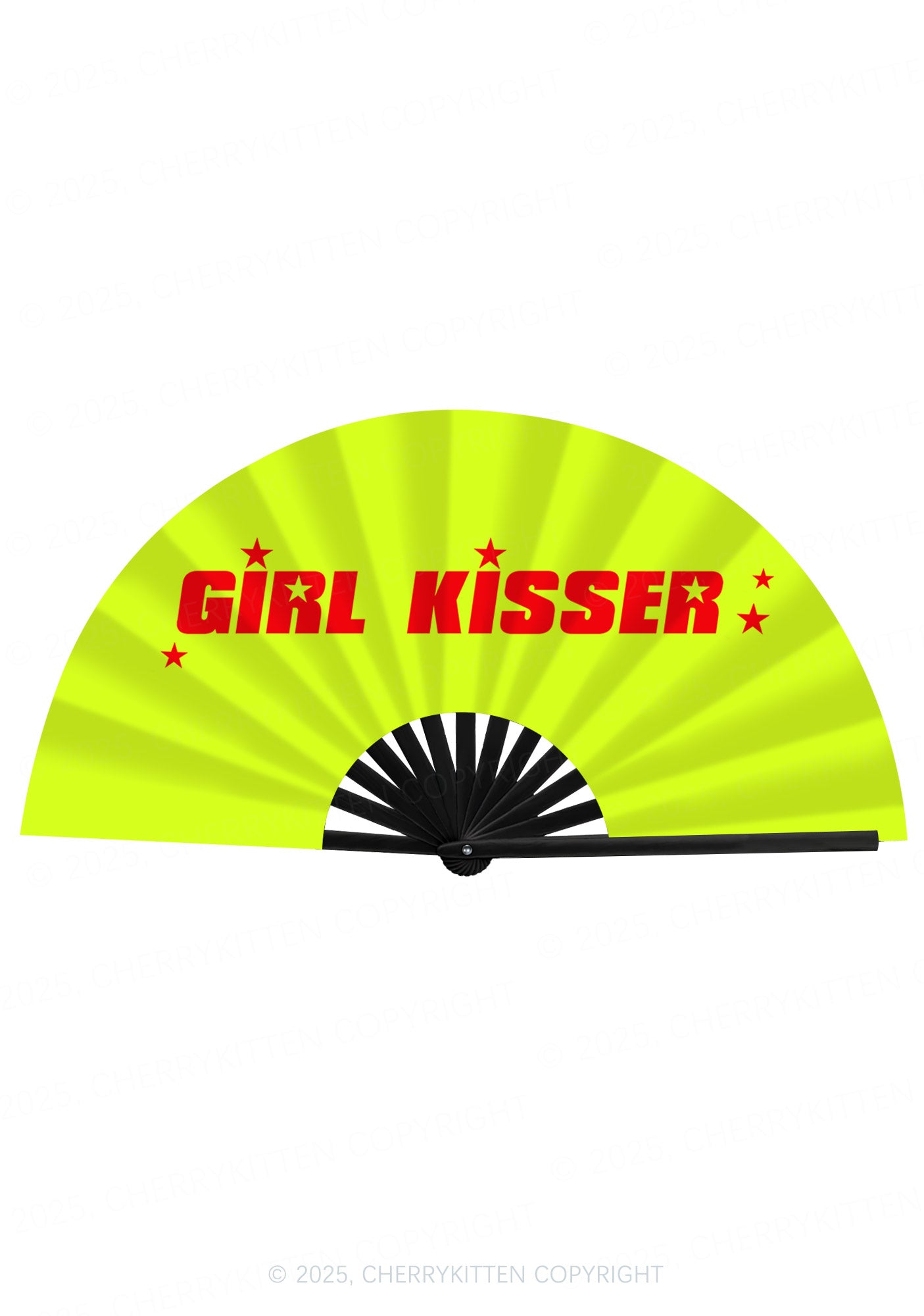 Girl Kisser Star Pride Y2K Rave Hand Fan Cherrykitten
