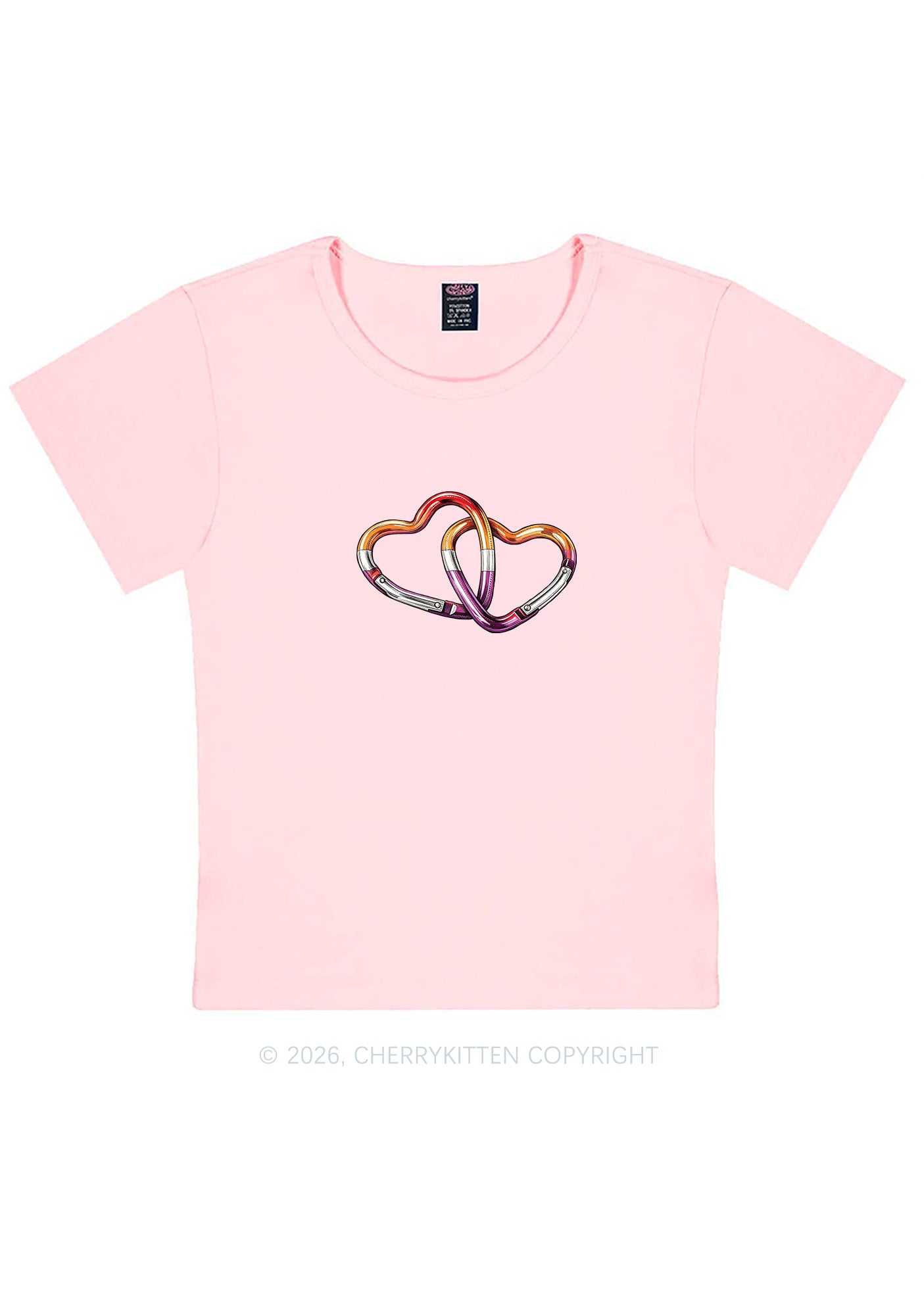 Carabiner Hearts Pride Y2K Baby Tee Cherrykitten