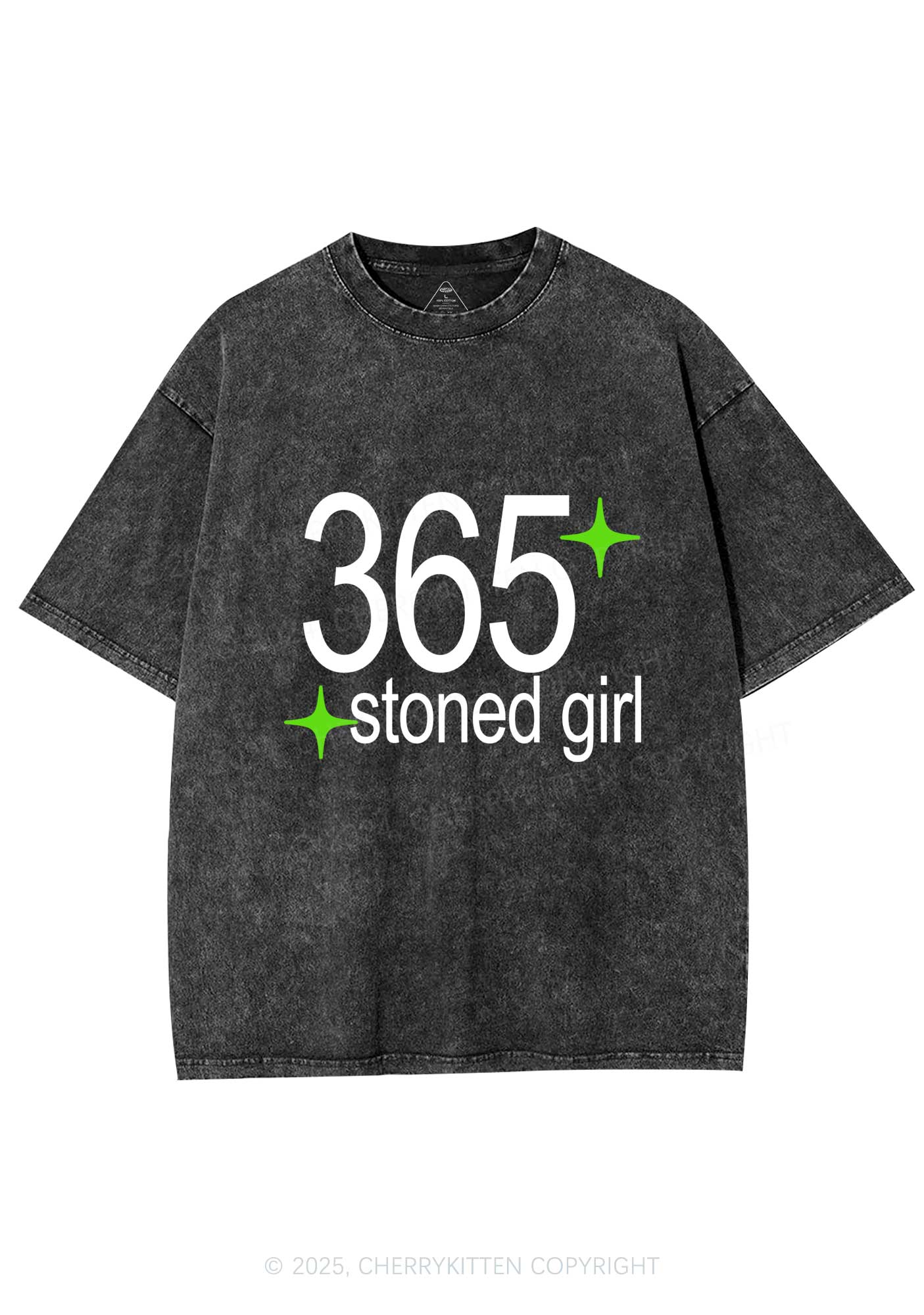 Stoned Girl Y2K Shirts Washed Tee Cherrykitten