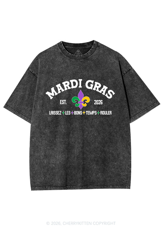 Mardi Gras Laissez Les Bons Temps Rouler Y2K Shirts Washed Tee Cherrykitten