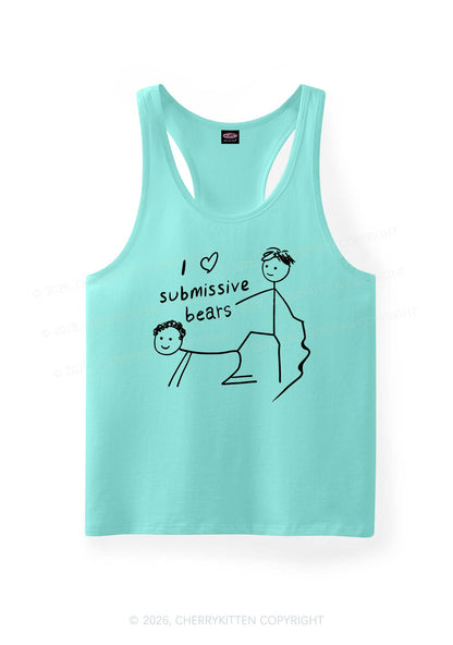 I Love S Bears Y2K Men Racerback Tank Top Cherrykitten