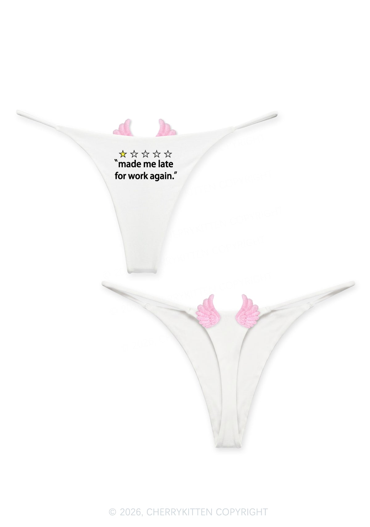 Made Me Late For Work Again Y2K Goth Angel Wings Bikini String Thong Cherrykitten